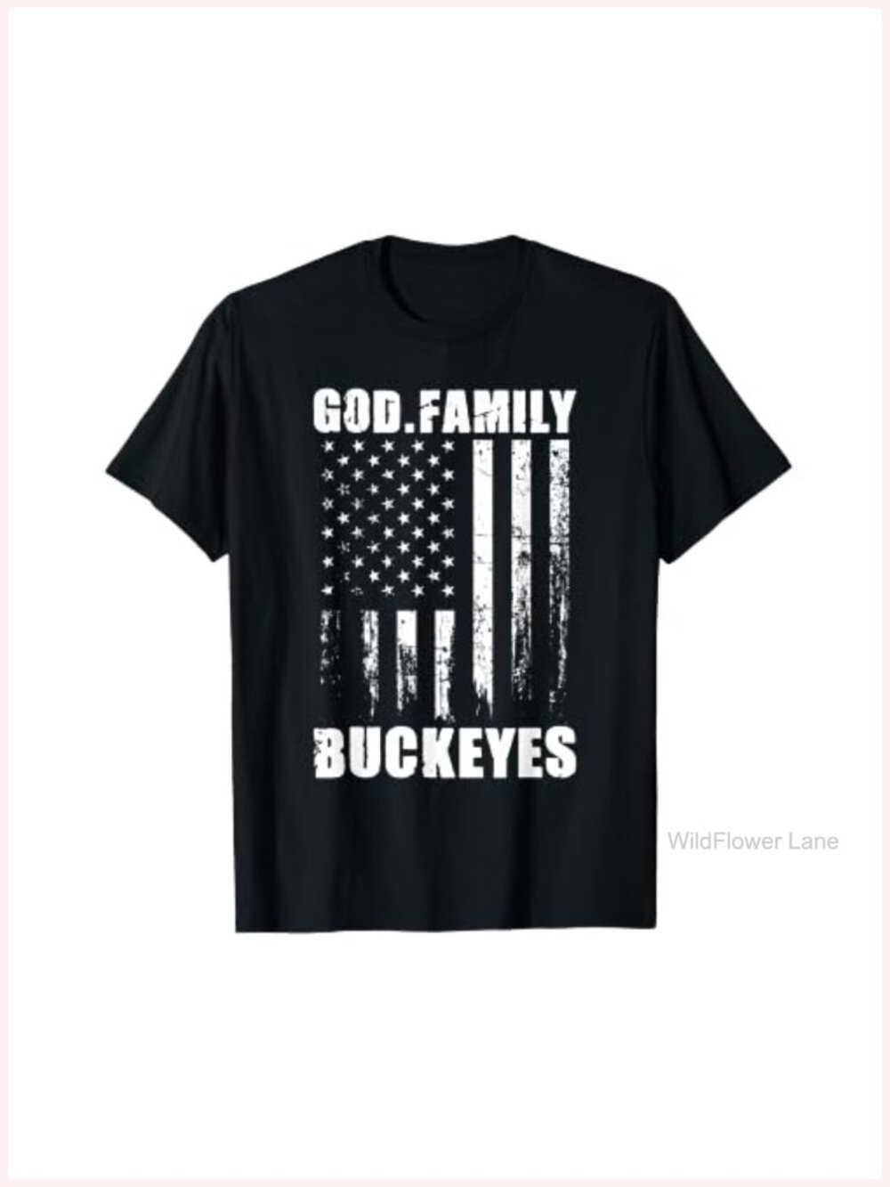 Buckeyes Vintage USA Flag T-Shirt Classic Fit School Spirit Tee